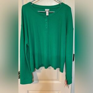NWT Wondershop Crop Henley XL